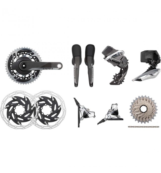 SRAM Red eTap AXS HRD FM 2x12-Speed 33-46 6-Bolt Disc Power Meter Groupset