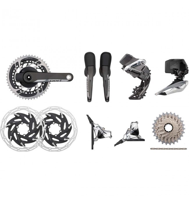 SRAM Red eTap AXS HRD FM 2x12-Speed 35-48 6-Bolt Disc Power Meter Groupset