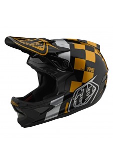Troy Lee Designs D3 Fiberlite Full Face Helmet Race Shop Black / Gold